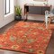 Tiwari Home 9' x 13' Red and Brown Rectangular New Zealand Wool Area Throw Rug